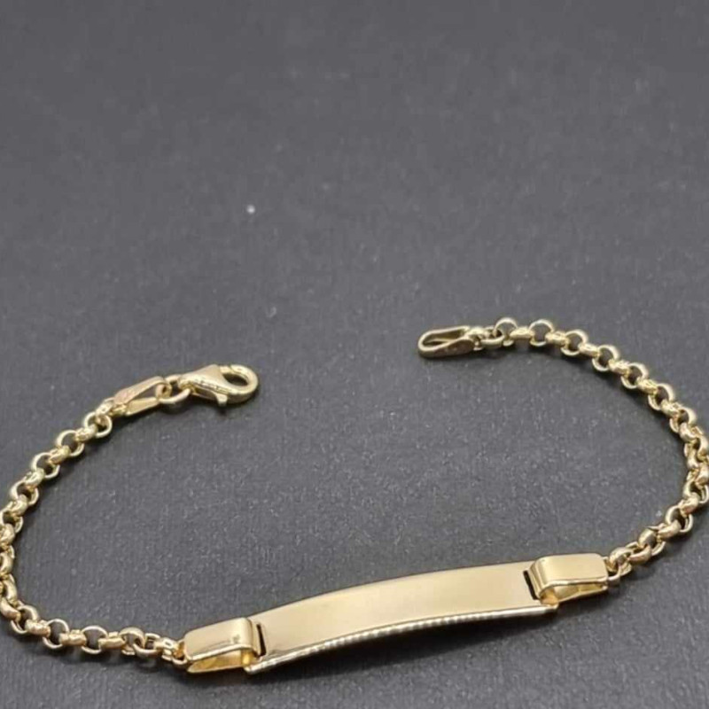Kenzari Jewellery 14k Gold Toned Nameplate Bracelet for Kids - 1.41 Grams