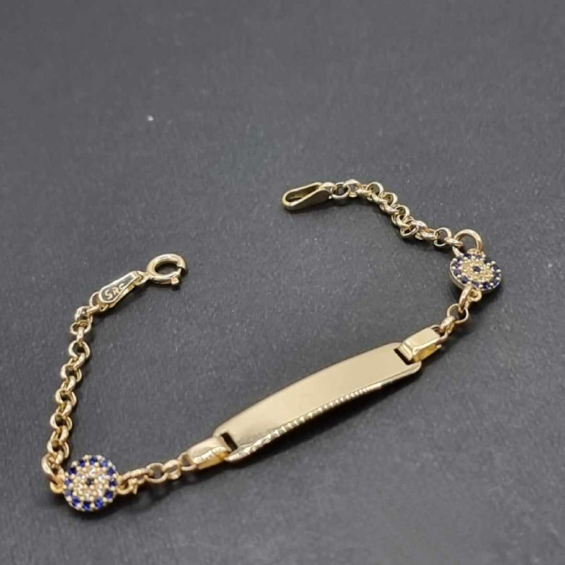 Kenzari Jewellery 14k Gold Nameplate Bracelet for Kids - 3.06 Grams