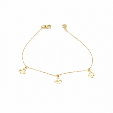 18K Gold Butterfly Charm Bracelet 2.25 Gram – Dainty Elegant Gold Bracelet for Women