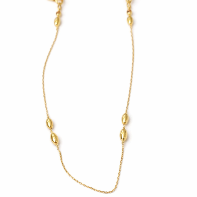 14K Beaded Chain Necklace – 50cm (4.20g)