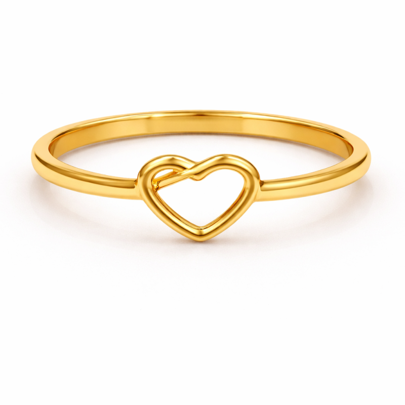 14K Gold Open Heart Ring – Minimal Design (Size 15.5) 14K Gold Open Heart Ring – Minimal Design (Size 15.5)