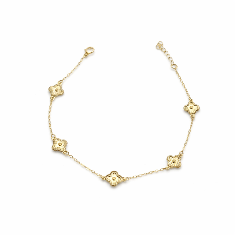 18k Yellow Gold Floral Bracelet (0.92g)