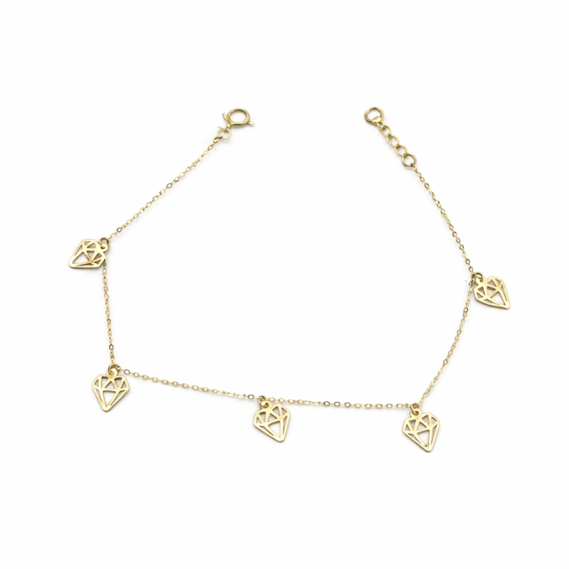 18k Yellow Gold Diamond Shape Bracelet (0.52g)