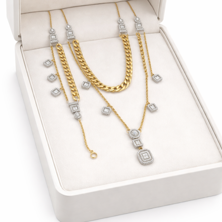 18k Gold & Diamond Necklace Set 18k Gold & Diamond Necklace Set