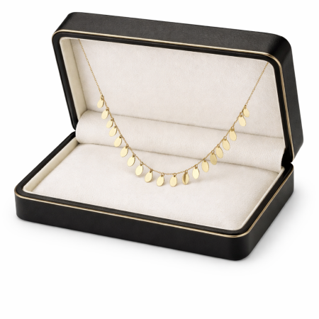 18K Gold Disc Chain Necklace – 1.40g Elegant Minimalist Gold Jewelry