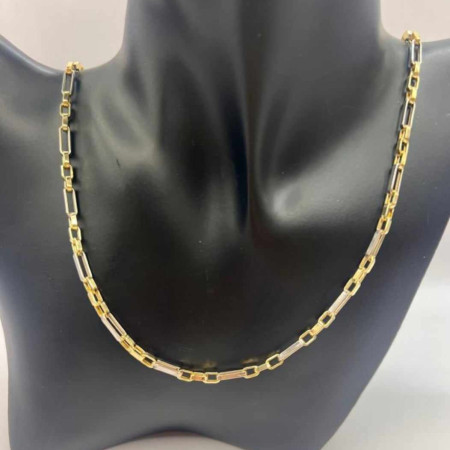 Kenzari Jewellery 14k Gold Two Tone Necklace for Men - 10.82 Grams Kenzari Jewellery 14k Gold Two Tone Necklace for Men - 10.82 Grams