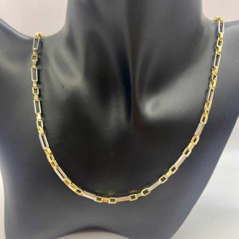 Kenzari Jewellery 14k Gold Two Tone Necklace for Men - 10.82 Grams Kenzari Jewellery 14k Gold Two Tone Necklace for Men - 10.82 Grams