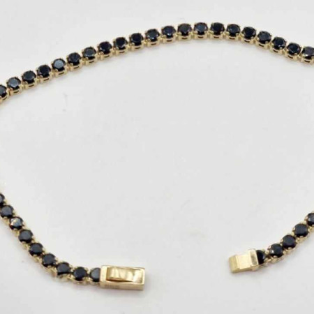 Kenzari Jewellery 14k Gold Black Zirconia Bracelet for women -4.93 Grams Kenzari Jewellery 14k Gold Black Zirconia Bracelet for women -4.93 Grams