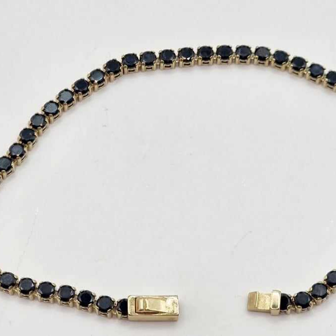 Kenzari Jewellery 14k Gold Black Zirconia Bracelet for Women - 4.83 Grams Kenzari Jewellery 14k Gold Black Zirconia Bracelet for Women - 4.83 Grams