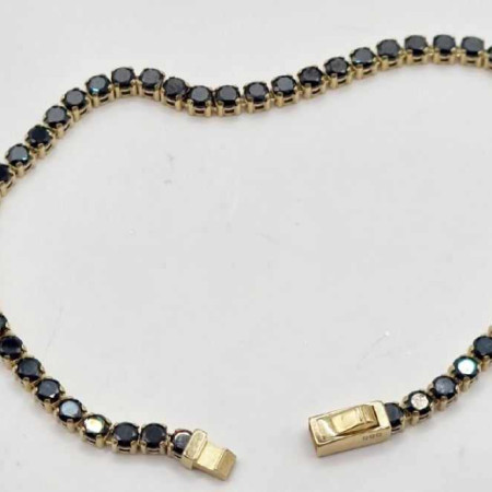 Kenzari Jewellery 14k Gold Black Zirconia Bracelet for Women - 4.61 Grams Kenzari Jewellery 14k Gold Black Zirconia Bracelet for Women - 4.61 Grams