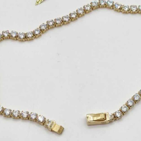 Kenzari Jewellery 14k Gold White Zirconia Bracelet for Women - 4.79 Grams