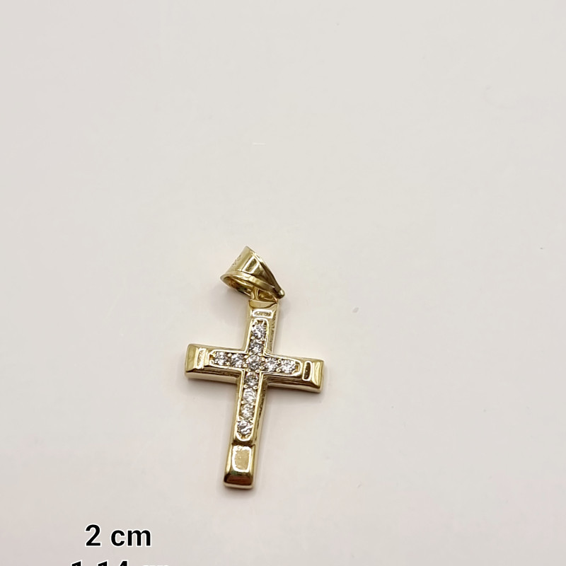 Kenzari Jewellery 14k Gold Cross Pendant for Women - 1.14 Grams