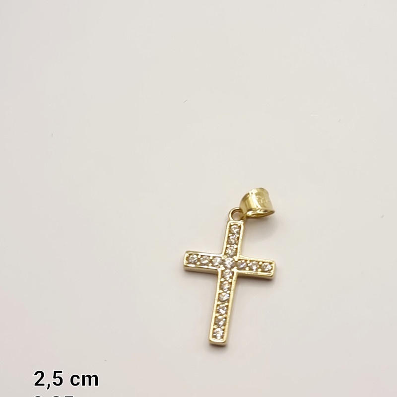 Kenzari Jewellery 14k Gold Cross Pendant for Women - 0.85 Grams