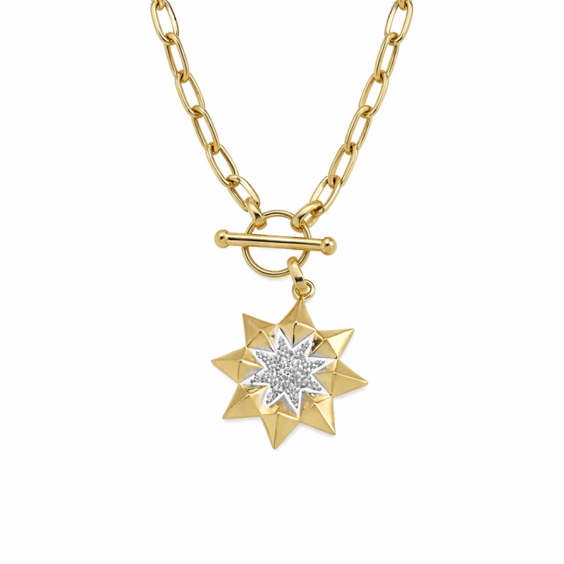 18k Gold Starburst Necklace - 6.16 Grams 18k Gold Starburst Necklace - 6.16 Grams