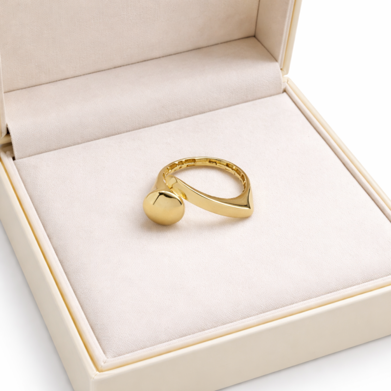 18K Gold Minimalist Dome Ring – 3.24 Gram Elegant Designer Ring