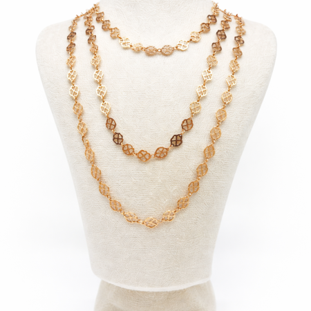 Gold Necklace 11.18g - 120cm Three-Layered Design