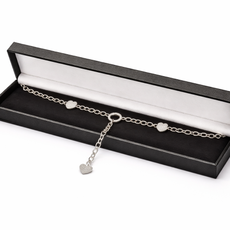 Silver Heart Necklace - 51 cm, 13.85g