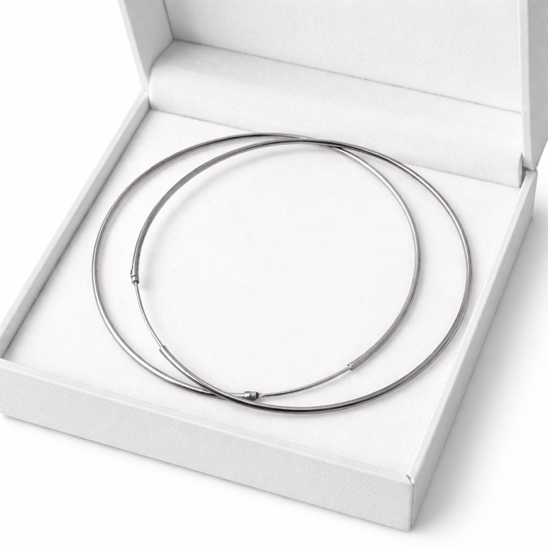 Sterling Silver Hoop Earrings 7cm (Large Round Hoops) – 5g