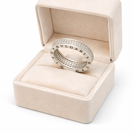 Silver Ring 6.23g - Pave Set Eternity Ring with Roman Numerals