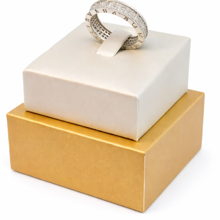 Silver Ring 5.95g - Pave Set Eternity Ring with Roman Numerals