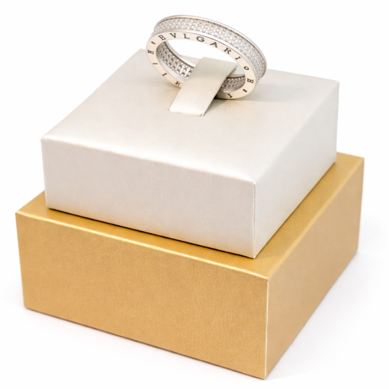 Silver Ring 6.50g - Pave Set Eternity Ring with Roman Numerals