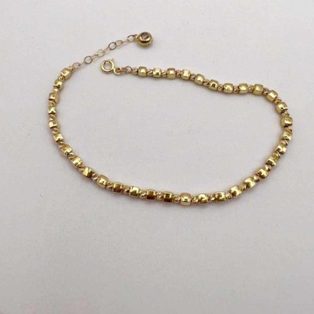 Kenzari Jewellery 14k Gold Square and Bead Bracelet for women -5.72 Grams