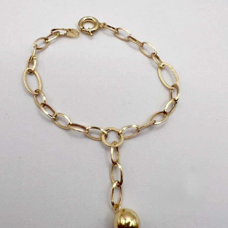 Kenzari Jewellery 14k Gold Link Chain Bracelet for women -3.92 Grams