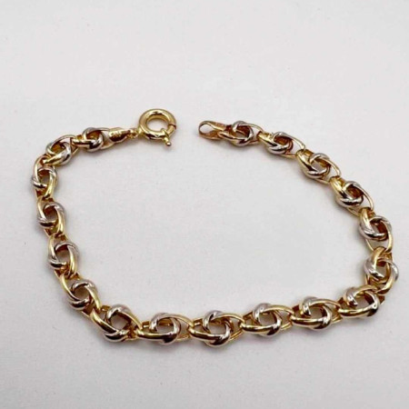 Kenzari Jewellery 14k Gold Link Chain Bracelet for women -5.03 Grams