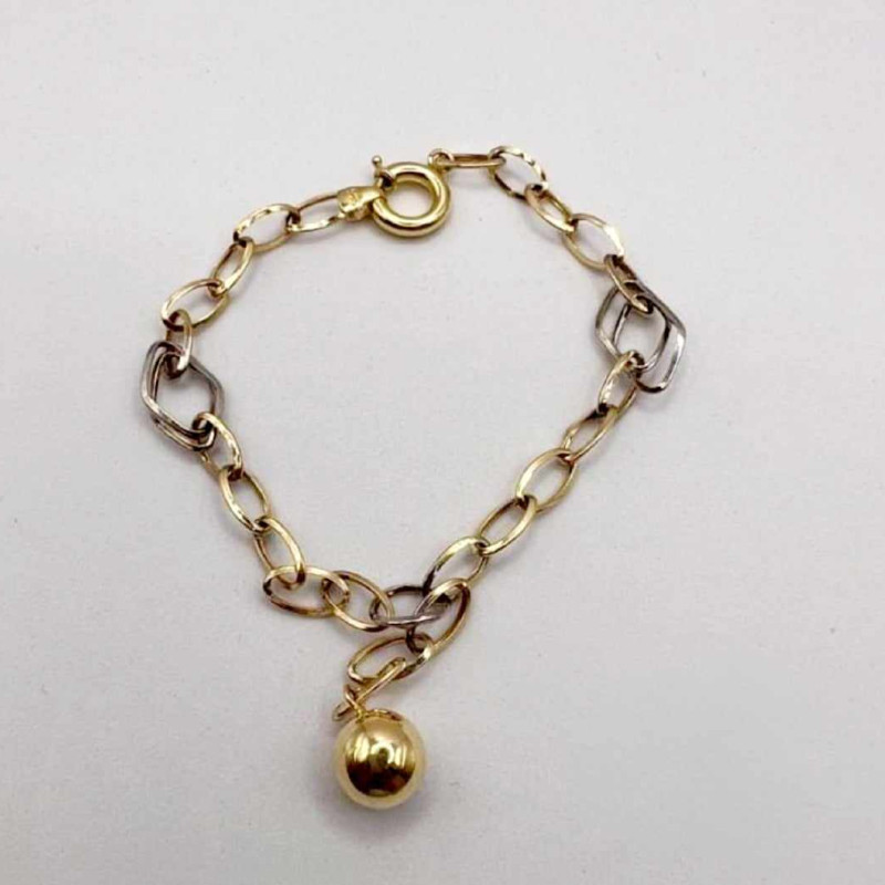 Kenzari Jewellery 14k Gold Chain Link Bracelet for women -3.75 Grams